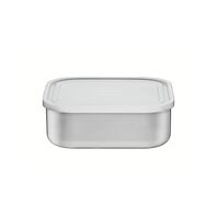 Tramontina Freezinox stainless steel square food container with plastic lid, 23 cm and 3.6 L