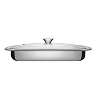 Tramontina Cosmos stainless steel rectangular roasting pan with glass lid, 43 cm 4 L