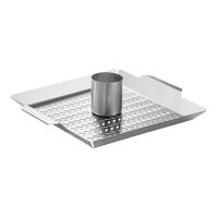 Tramontina Cosmos stainless steel chicken grilling basket with seasoning holder, 38 x 32 cm