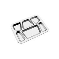 Tramontina Service stainless steel food tray with 6 compartments