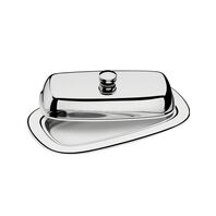 Tramontina Service rectangular stainless steel butter dish with cover