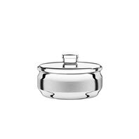 Tramontina round stainless steel butter dish with lid