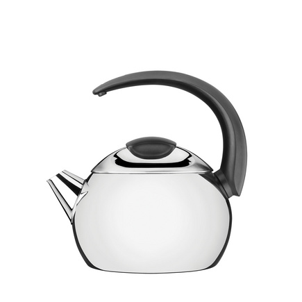 Chaleira Tramontina em A&ccedil;o Inox Cabo Preto 14,5 cm  2,25 L Cor Inox - SKU 61482183