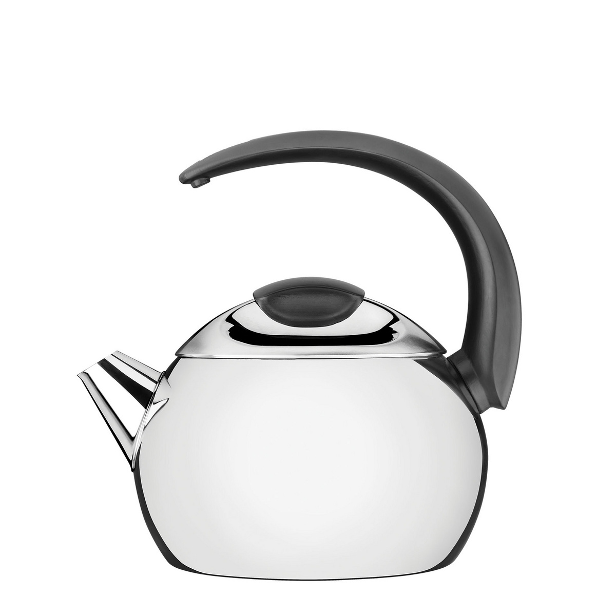 Chaleira Tramontina em A&ccedil;o Inox Cabo Preto 14,5 cm  2,25 L Cor Inox - SKU 61482183 - 1 image number 0