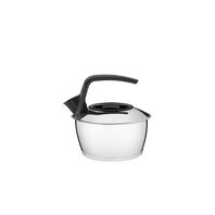 Tramontina 1.5 L stainless steel kettle with tri-ply base and black handle