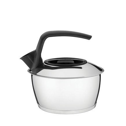 Chaleira Tramontina em A&ccedil;o Inox com Fundo Triplo Cabo Preto 1,5 L Cor Inox - SKU 61485160