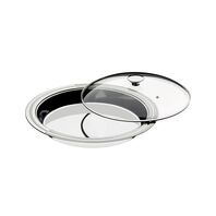 Tramontina Ciclo stainless steel deep serving dish with glass lid, 30 cm