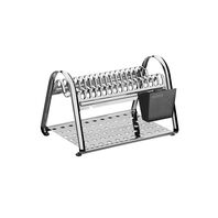Tramontina Ciclo stainless steel dish drainer rack with black cutlery holder