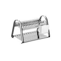 Tramontina Ciclo stainless steel dish drainer rack with white cutlery holder