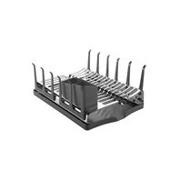 Tramontina Plurale stainless steel dish drainer rack with graphite gray drip tray