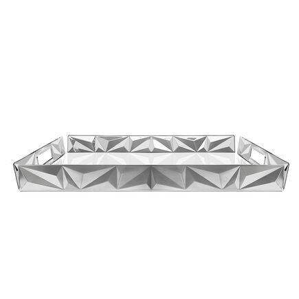 Bandeja Tramontina Prisma Retangular em Aço Inox 51x36 cm