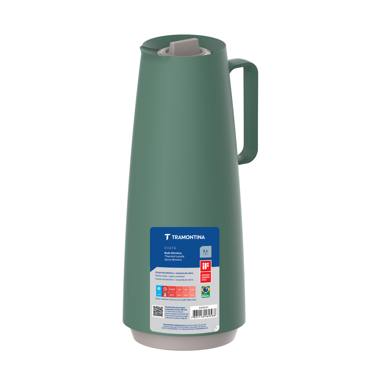 Bule T&eacute;rmico Tramontina Exata em Pl&aacute;stico Verde com Ampola de Vidro 1 L Cor Verde - SKU 61636107 - 13 image number 12
