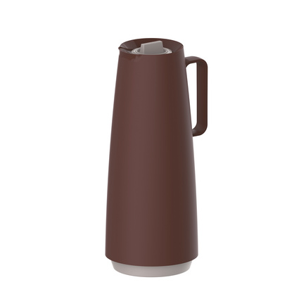 Bule T&eacute;rmico Tramontina Exata em Pl&aacute;stico Marrom Caf&eacute; com Ampola de Vidro 1 L Cor Bege - SKU 61636226