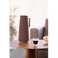 Bule T&eacute;rmico Tramontina Exata em Pl&aacute;stico Marrom Caf&eacute; com Ampola de Vidro 1 L Cor Bege - SKU 61636226 - 3 image number 2