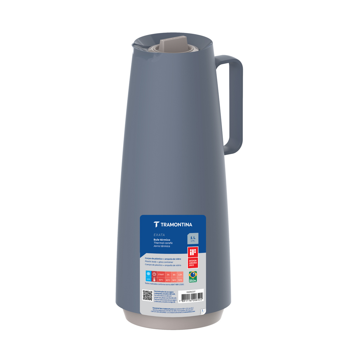 Bule T&eacute;rmico Tramontina Exata em Pl&aacute;stico Azul 1 L Cor Azul - SKU 61636227 - 5 image number 4