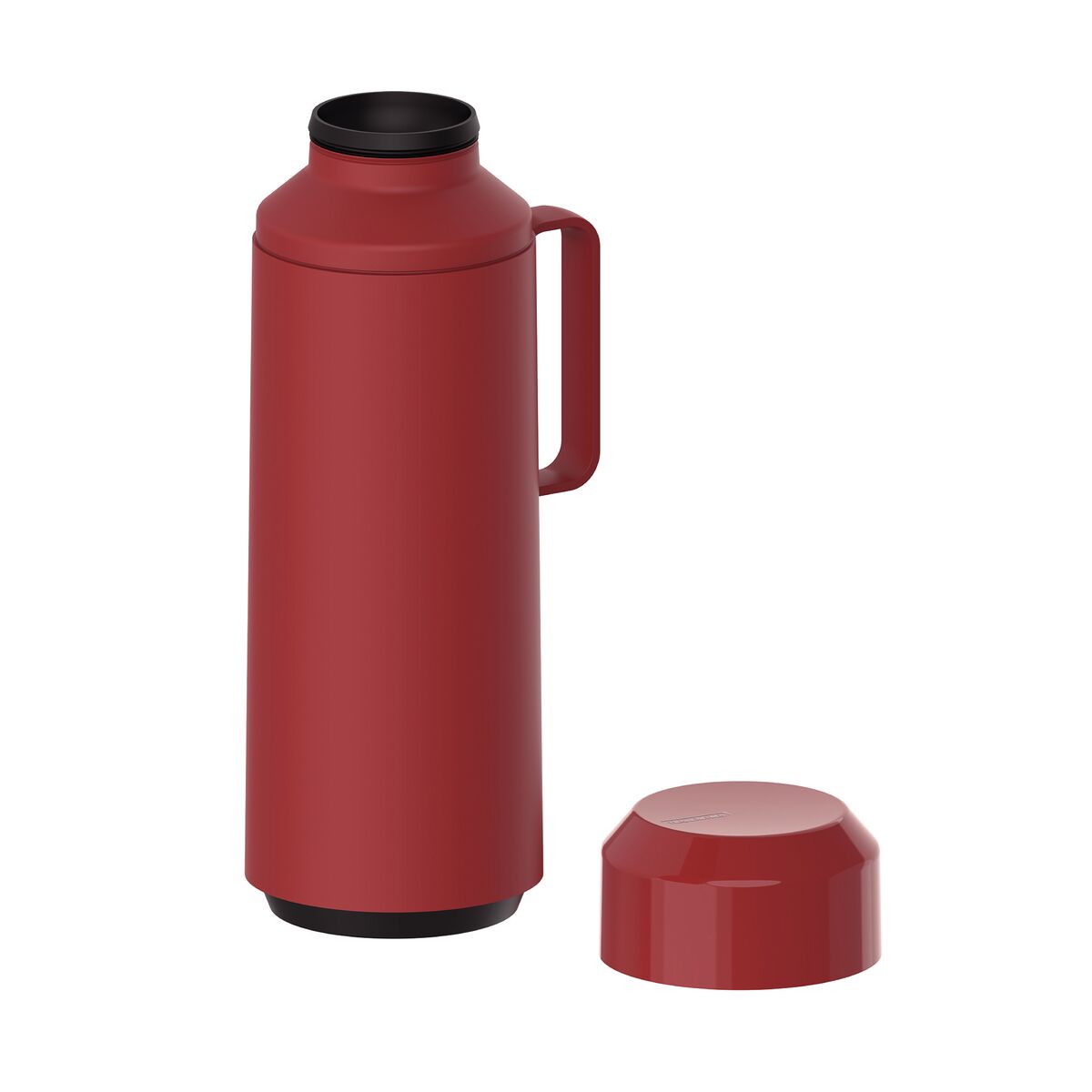 Termo Tramontina Exata en Plástico Rojo con Ampolla de Vidrio y Tapa  Roscable 1 L