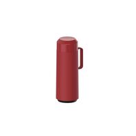 Termo Tramontina Exata en Plástico Rojo con Ampolla de Vidrio y Tapa Roscable 1 L