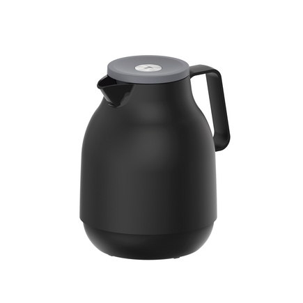 Bule T&eacute;rmico Tramontina Exata em Pl&aacute;stico Preto 1 L Tampa Rolha com Bot&atilde;o de Press&atilde;o Cor Preto - SKU 61638603