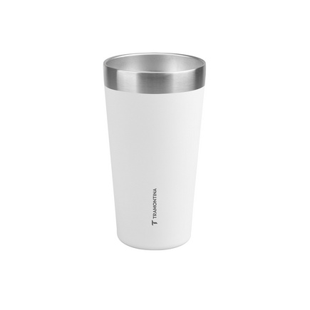 Copo T&eacute;rmico Tramontina Exata em A&ccedil;o Inox Branco sem Tampa 420 ml Cor Branco - SKU 61646410 - 1