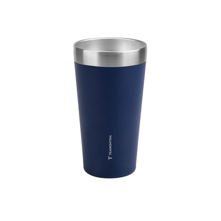 Kit Copos T&eacute;rmicos Tramontina Exata em A&ccedil;o Inox Azul e Branco sem Tampa 420ml 2 Pe&ccedil;as - SKU 99900028 - 1