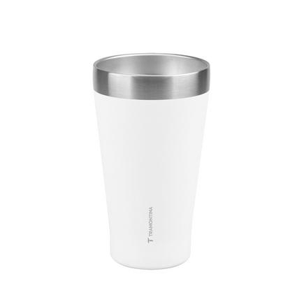 Copo T&eacute;rmico Tramontina Exata em A&ccedil;o Inox Branco sem Tampa 550 ml Cor Branco - SKU 61646510 - 1