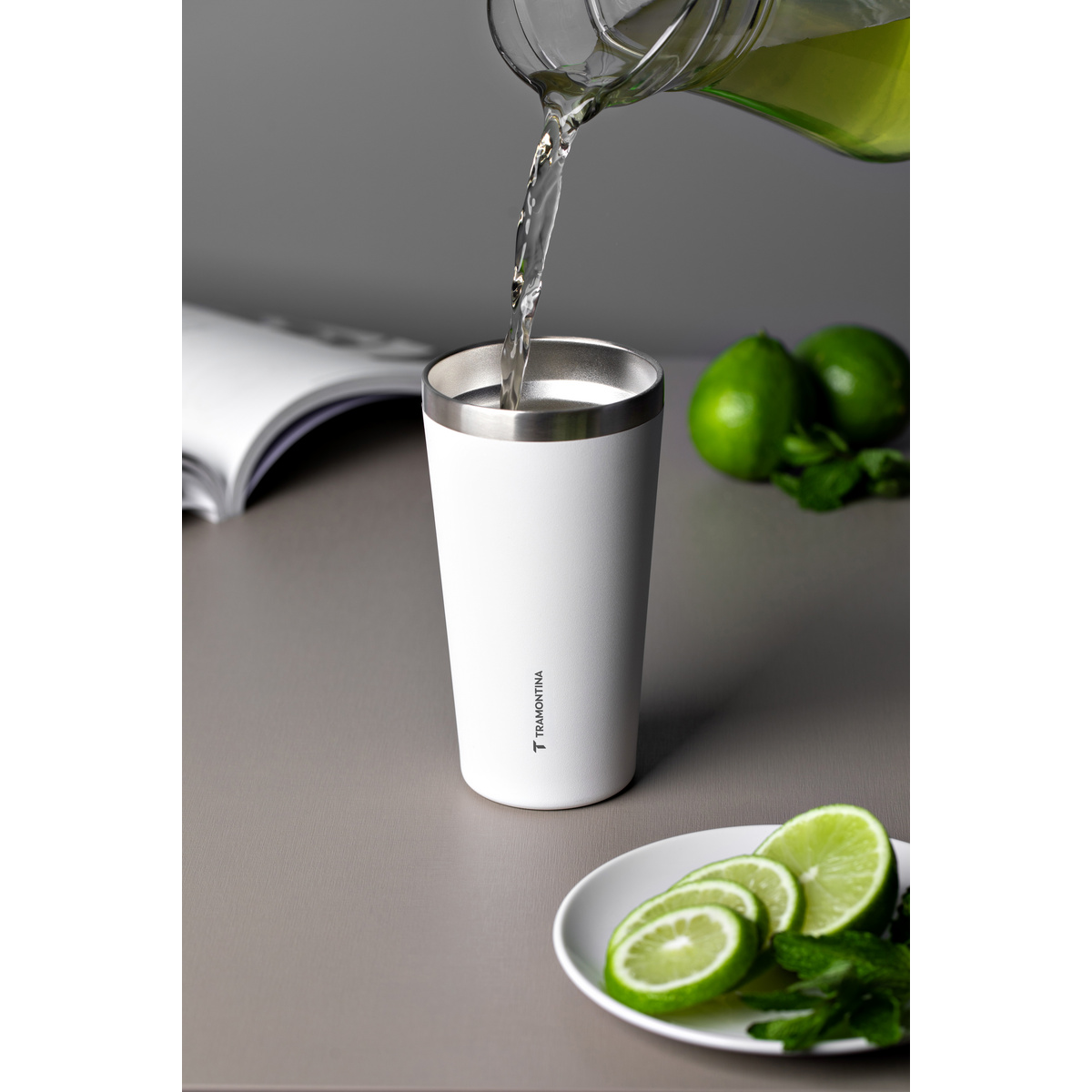 Copo T&eacute;rmico Tramontina Exata em A&ccedil;o Inox Branco sem Tampa 550 ml Cor Branco - SKU 61646510 - 4 image number 3
