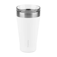 Copo Térmico Tramontina Exata em Aço Inox Branco com Tampa 550 ml