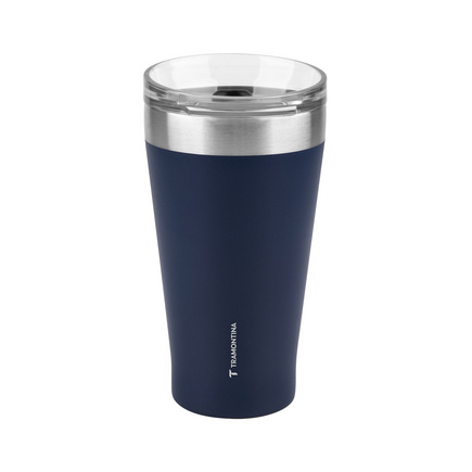 Copo T&eacute;rmico Tramontina Exata em A&ccedil;o Inox Azul com Tampa 550 ml Cor Azul - SKU 61646525 - 1