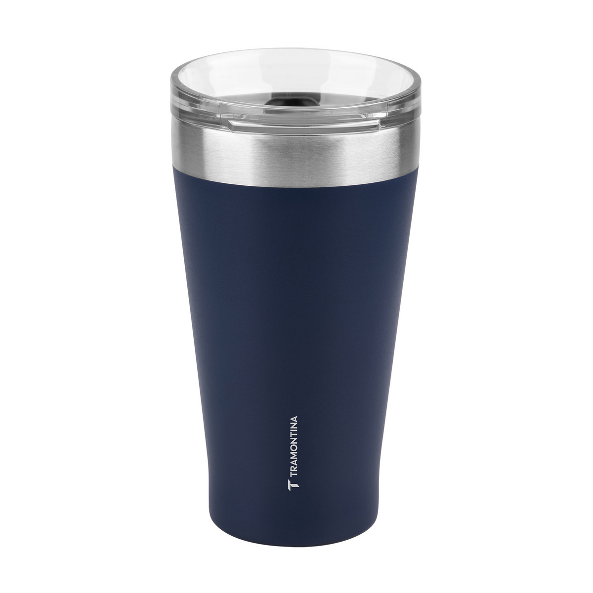 Tramontina Exata 550 ml Blue Stainless Steel Tumbler with Lid