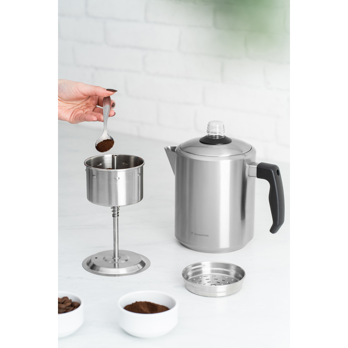 Cafeteira Percoladora Tramontina em A&ccedil;o Inox com Cabo de Baquelite 2 L - SKU 61768030 - 3 image number 2