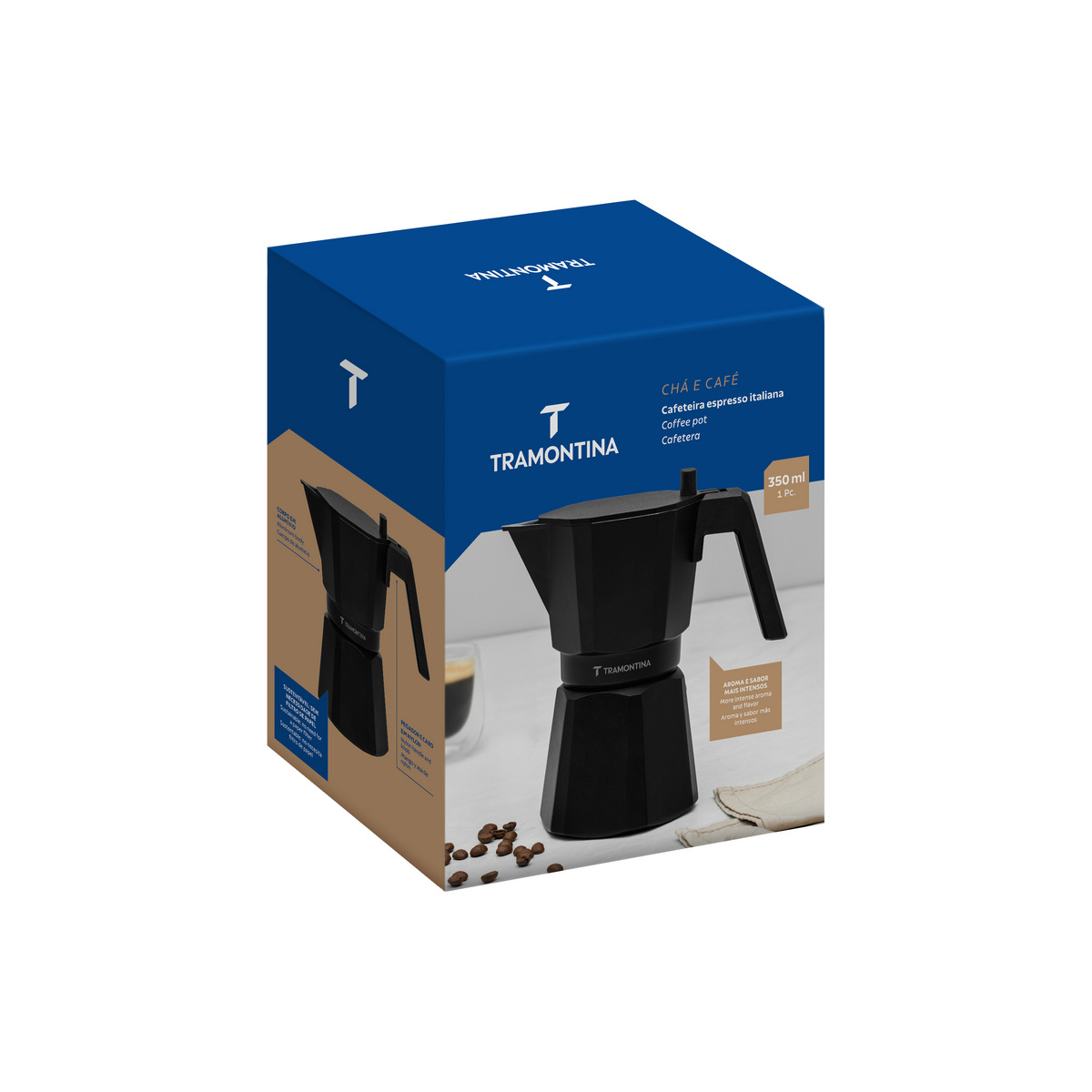 Cafeteira Expresso Italiana Tramontina em Alum&iacute;nio Preto com Cabo em Nylon 320 ml - SKU 61768040 - 10 image number 9