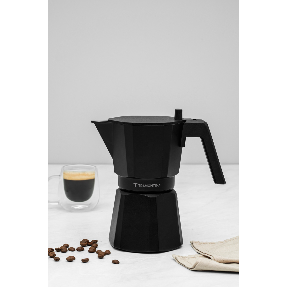 Cafeteira Expresso Italiana Tramontina em Alum&iacute;nio Preto com Cabo em Nylon 320 ml - SKU 61768040 - 3 image number 2