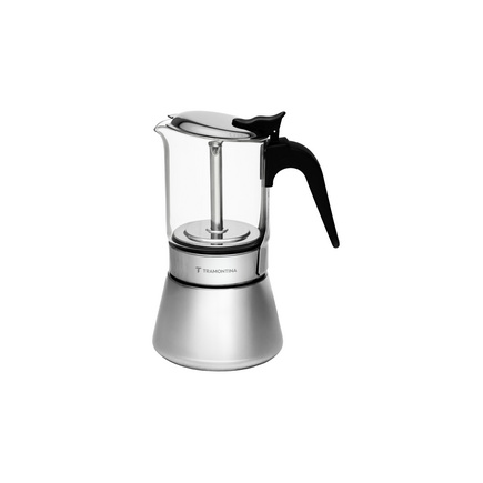 Cafeteira Italiana Tramontina em A&ccedil;o Inox e Vidro Borossilicato para Espresso 300 ml - SKU 61768060