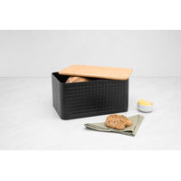 Porta-P&atilde;o Tramontina em A&ccedil;o Carbono com Tampa de Bambu 13,5 L Cor Preto - SKU 61820313 - 5 image number 4