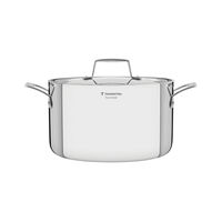 Caçarola Tramontina Grano Funda em Aço Inox Corpo Triplo com Tampa e Alças 20 cm 3,8 L