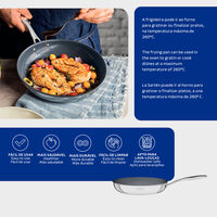 Frigideira Tramontina Grano em Aço Inox com Corpo Triplo e Revestimento Interno Cerâmico Grafite 20 cm Cor Inox - SKU 62155206 - 3 image number 2