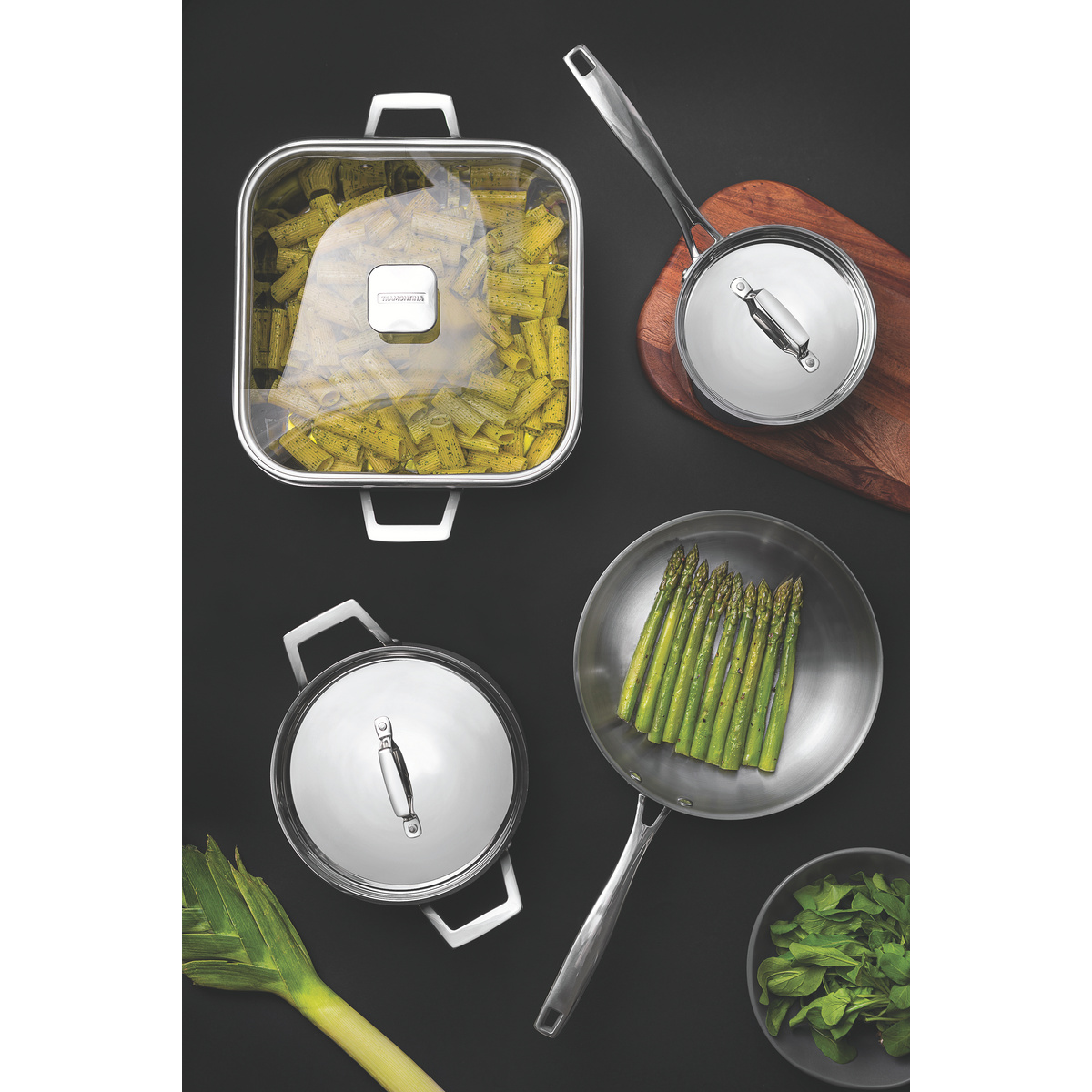 Frigideira Tramontina Grano em A&ccedil;o Inox com Corpo Triplo e Cabo 30 cm 3,4 L Cor Inox - SKU 62155300 - 9 image number 8
