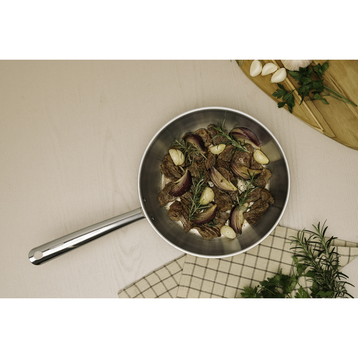 Frigideira Tramontina Una em A&ccedil;o Inox com Fundo Triplo 24 cm 2,1 L Cor Inox - SKU 62295240 - 10 image number 9
