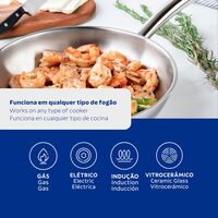 Frigideira Tramontina Una em A&ccedil;o Inox com Fundo Triplo 24 cm 2,1 L Cor Inox - SKU 62295240 - 4 image number 3