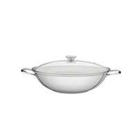 Tramontina Ventura 34 cm 5,7 L stainless steel wok with tri-ply base and glass lid
