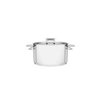 Tramontina Brava 1.8 L, 16 cm stainless steel deep casserole dish with flat lid, tri-ply base and handles