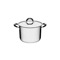 Tramontina Duo Silicone stainless steel stock pot with tri-ply base, lid and silicone handles, 20 cm 4.5 L