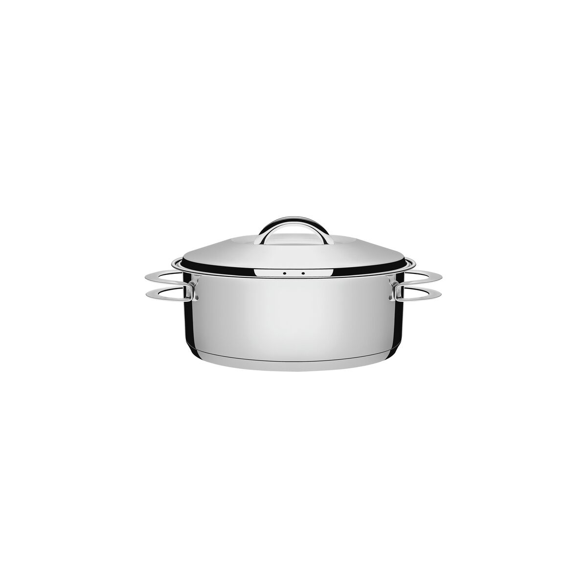 Tramontina Solar 16 cm 1.4 L stainless steel shallow casserole dish with lid, handles and tri-ply base