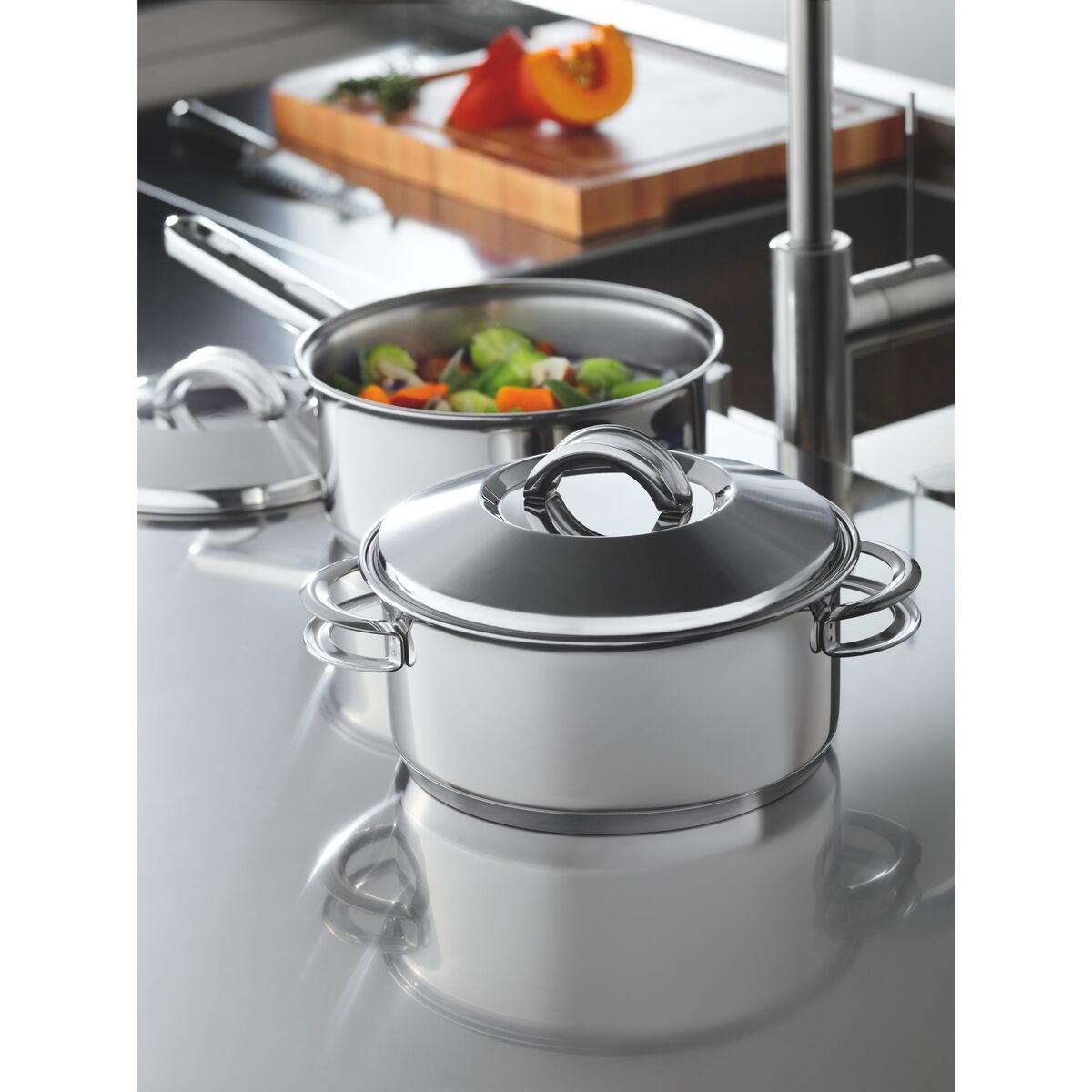 Tramontina Allegra Deep Casserole In Stainless Steel With Triple