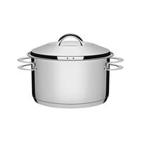 Tramontina Solar 28 cm 8.4 L stainless steel deep casserole dish with lid, handles and tri-ply base