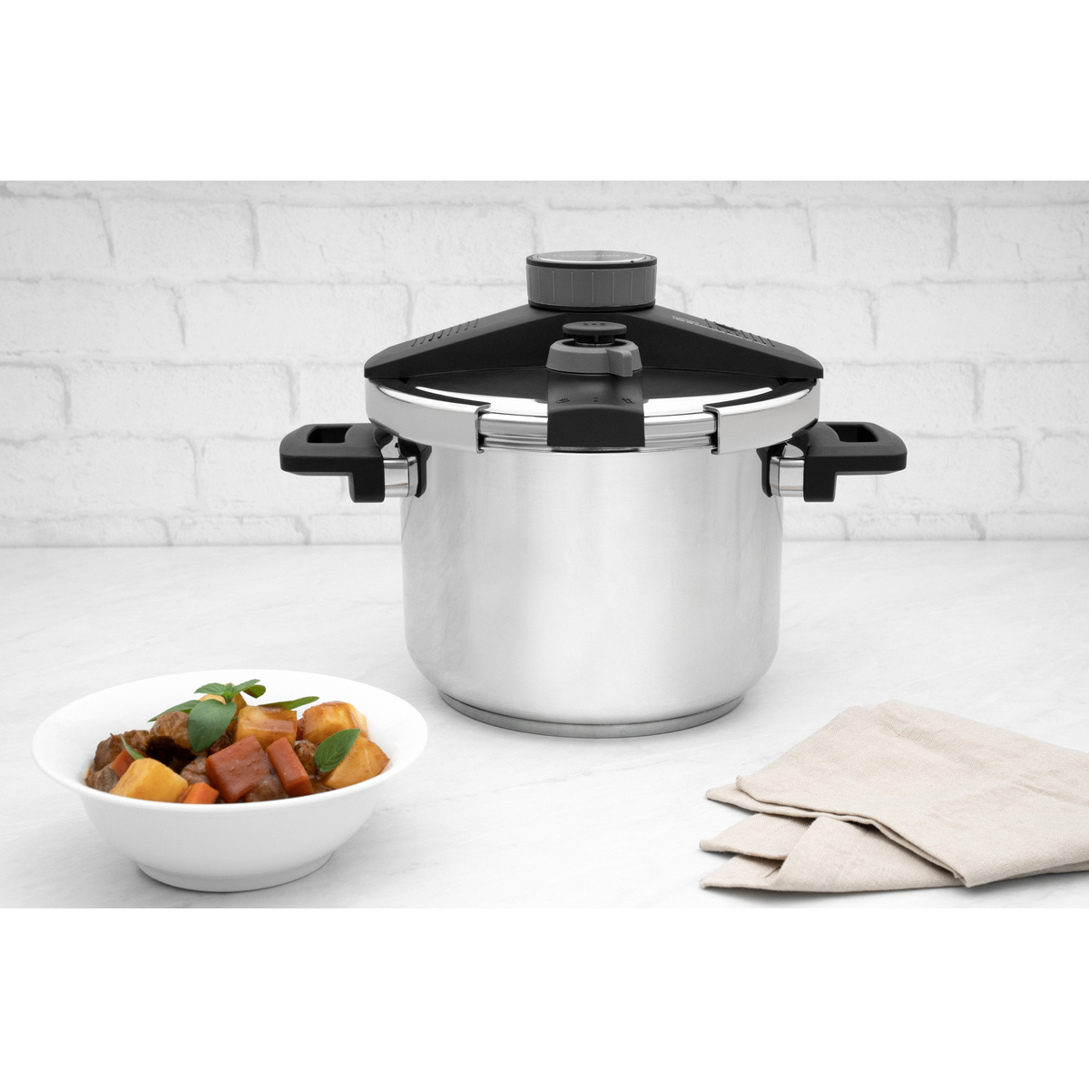 Panela de Pressão Tramontina Presto em Aço Inox Fundo Triplo com 5 Dispositivos de Segurança 22 cm 6 L Cor Inox - SKU 62518223 - 7 image number 6