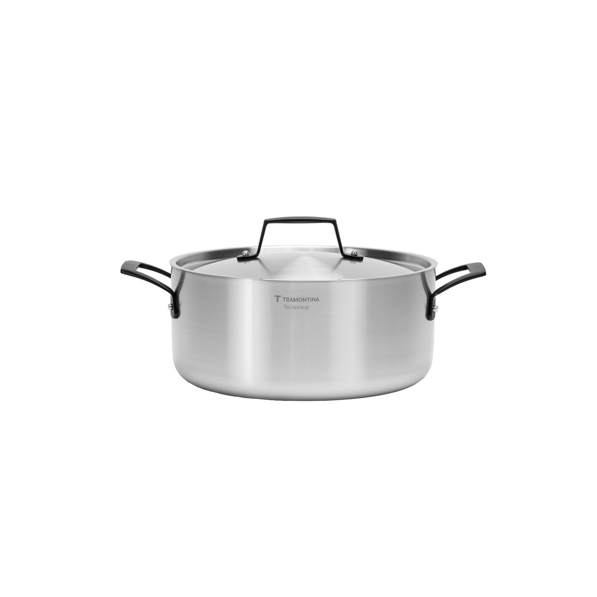Ca&ccedil;arola Tramontina Grano Black Funda em A&ccedil;o Inox Corpo Triplo com Tampa e Al&ccedil;as 24 cm 4,7 L Cor Inox - SKU 62583240 - 1 image number 0