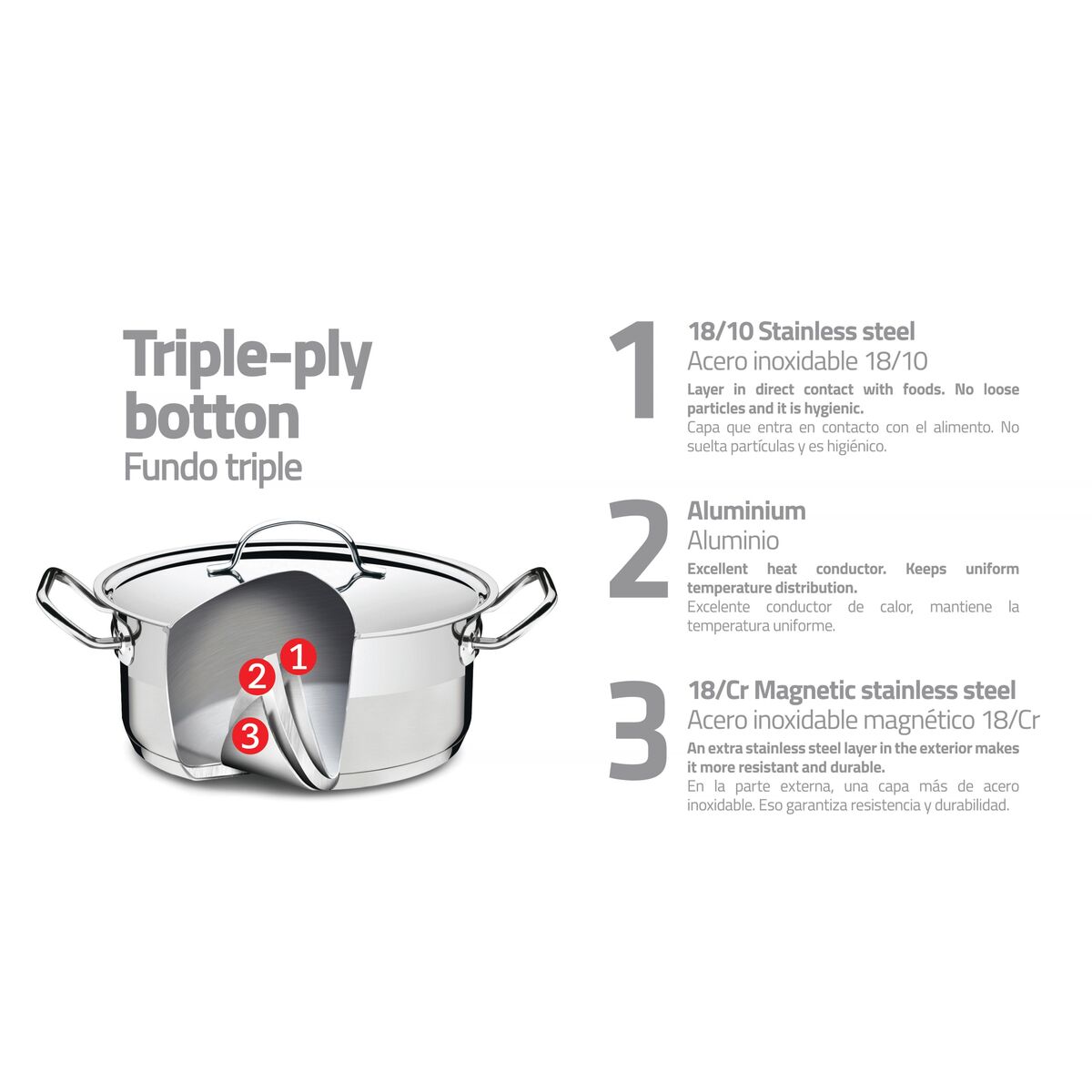 Ollas #Tramontina 🍲🥘⁣ Símbolo de durabilidad y practicidad 👌⁣ Hechas en acero  inoxidable con fondo triple (acero inox ＋ aluminio ＋ acero in…