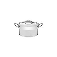 Tramontina Professional 16 cm 1.8 L stainless steel deep casserole dish with flat lid, tri-ply base and satin accent