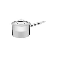 Tramontina Professional 16 cm 2.2 L stainless steel stock pot with flat lid, tri-ply base, single handle and satin accent